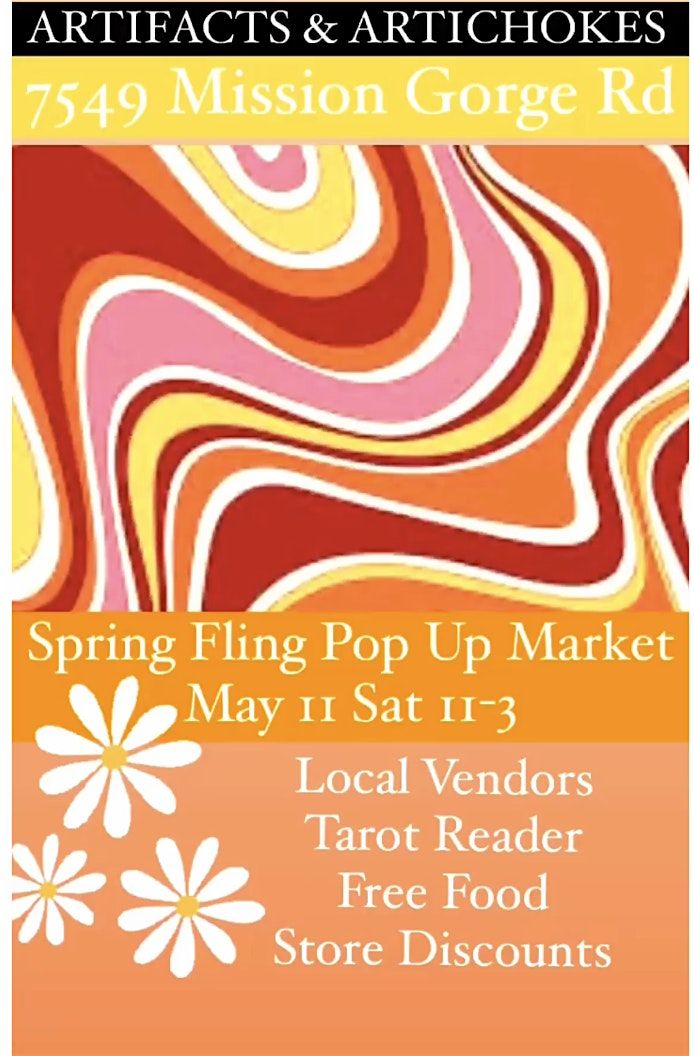 Spring Fling Pop Up Market Local Vendors, Tarot Reader, FREE food, Store Discounts FREE Raffles