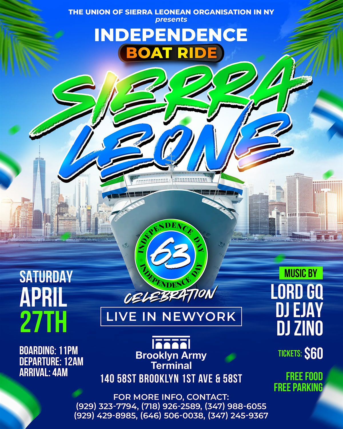 Sierra Leone independence boat party