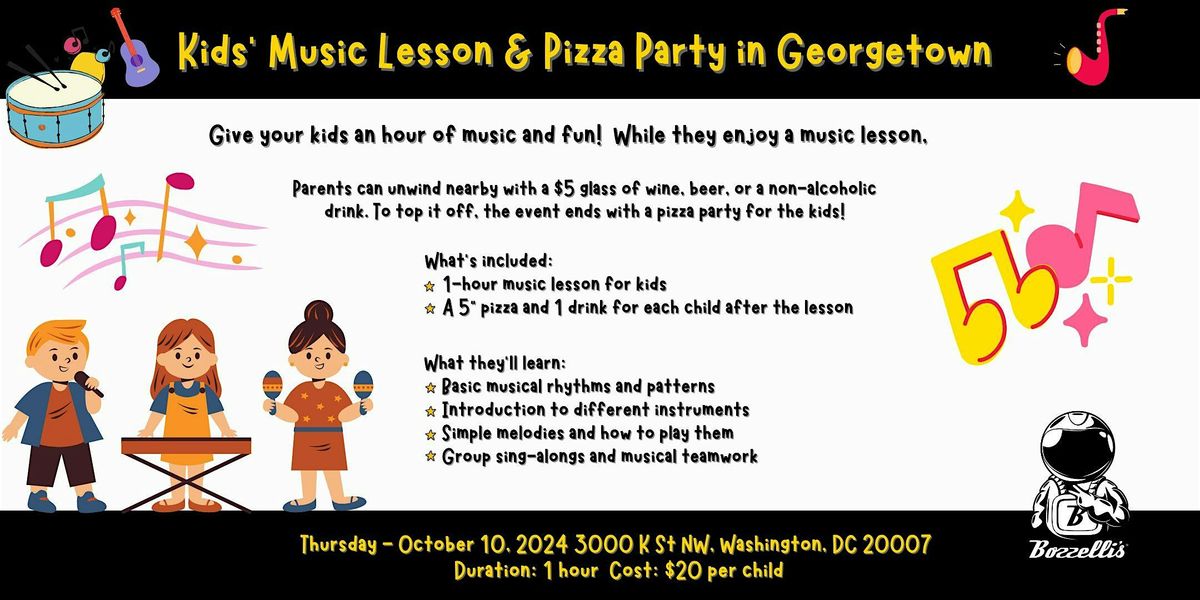 Kids' Music Lesson & Pizza Party in Georgetown