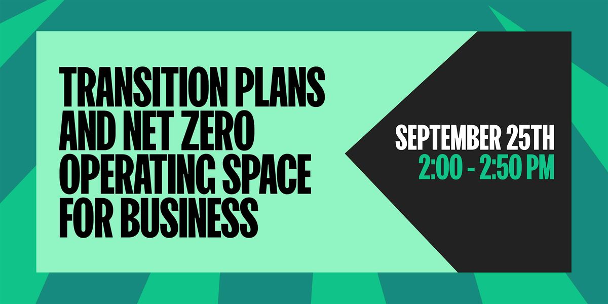 Transition plans and net zero operating space for business