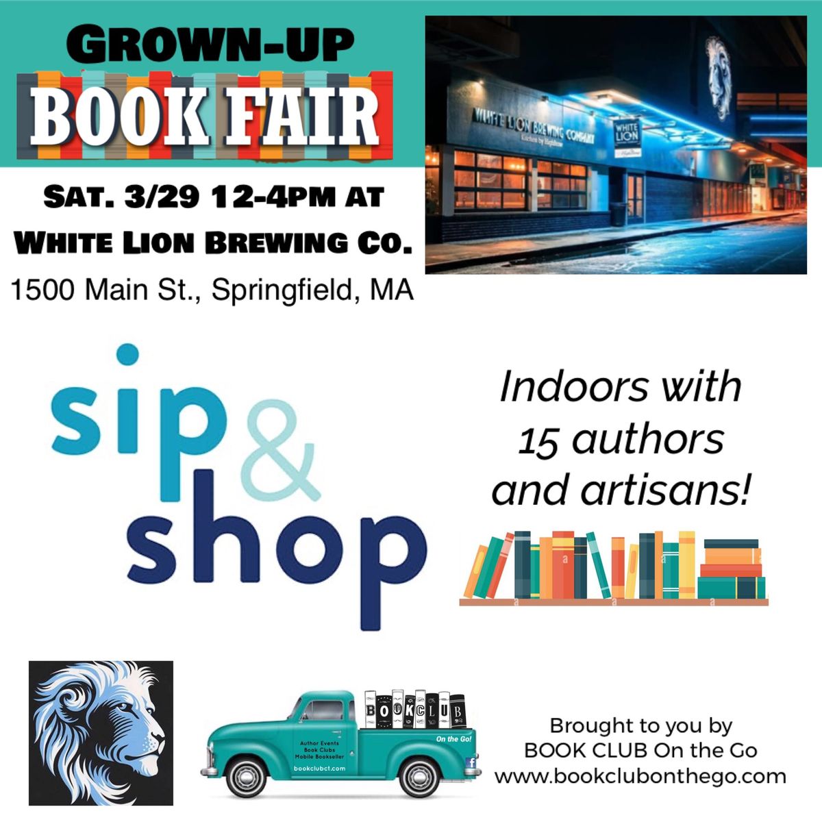 Grown-up Book Fair at White Lion Brewing Co. 