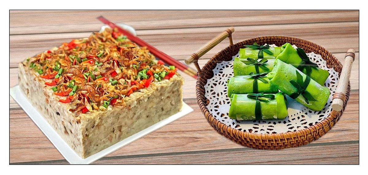 Steamed Yam Cake & Kueh Dadar