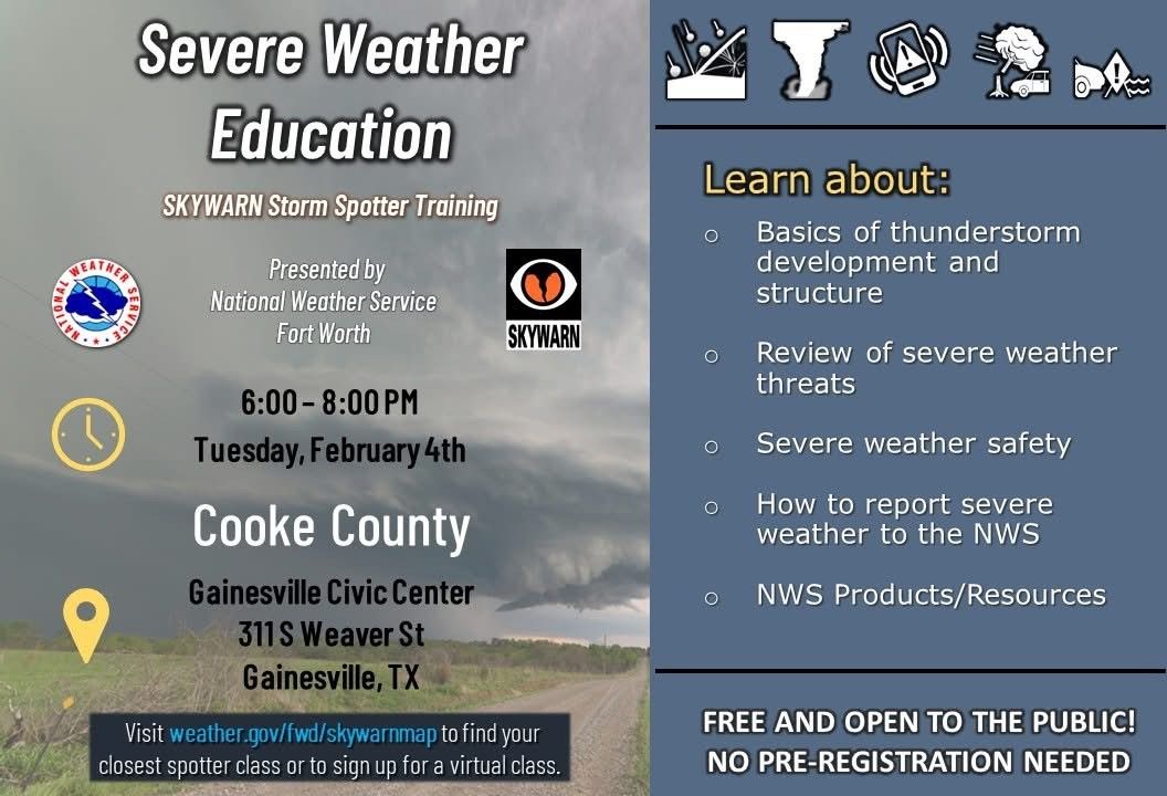 SEVERE WEATHER EDUCATION CLASS (SKYWARN)