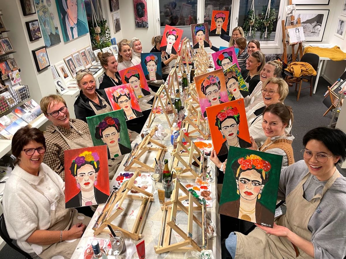 Paint and Sip i Fargegaten - "Frida Kahlo"