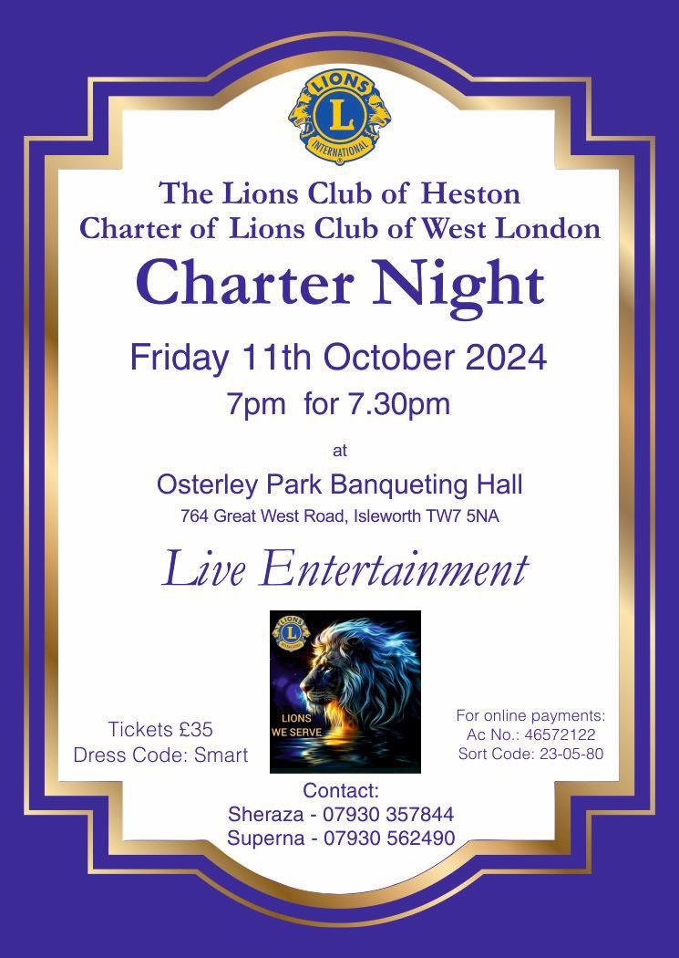 Lions Club of West London - Formation night