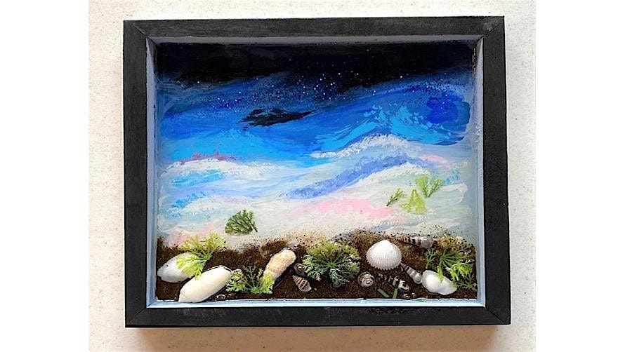 Epoxy Resin Seascape on Wooden Board Art Class