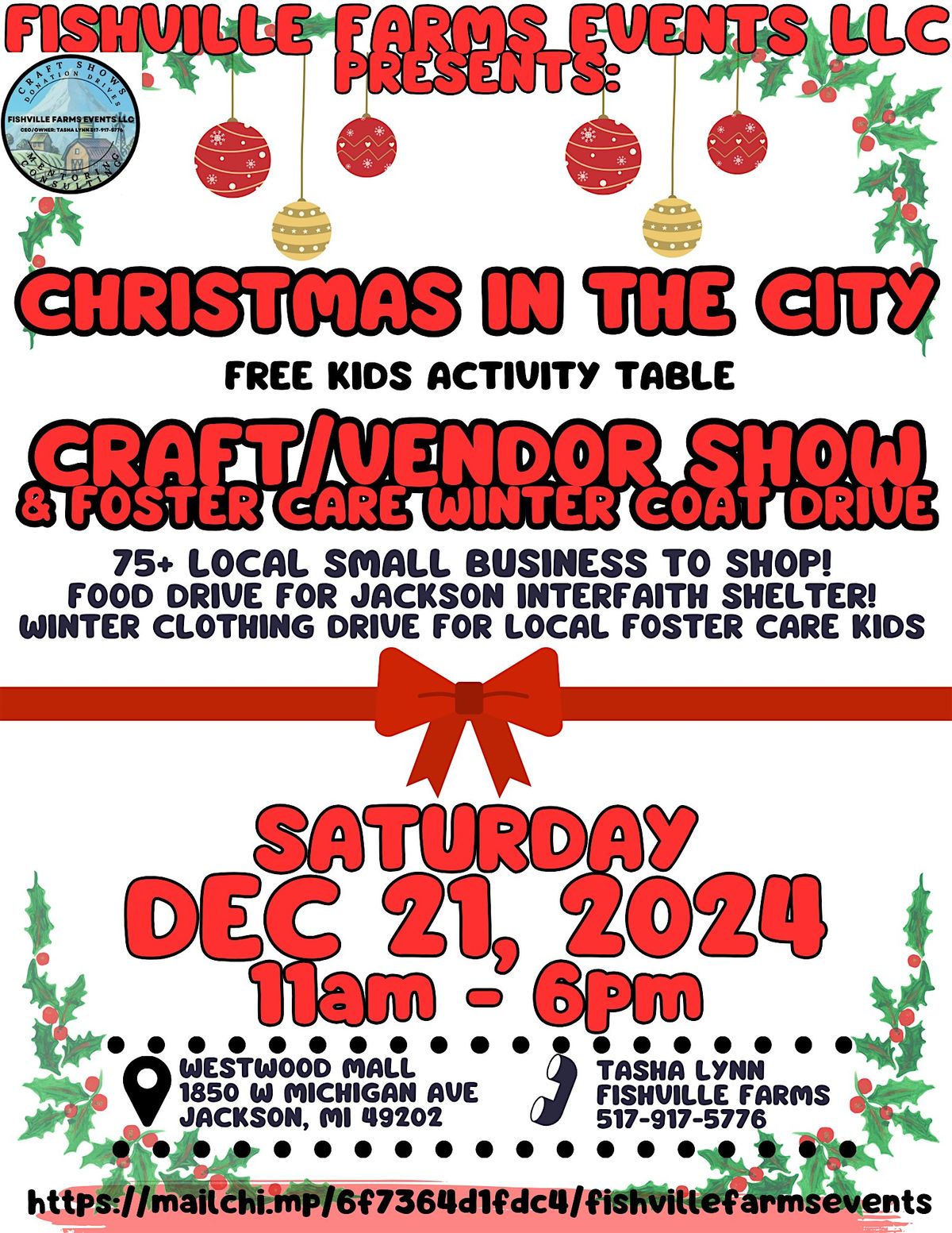 FISHVILLE FARMS CHRISTMAS IN THE WESTWOOD MALL CRAFT\/VENDOR SHOW & FOSTER C