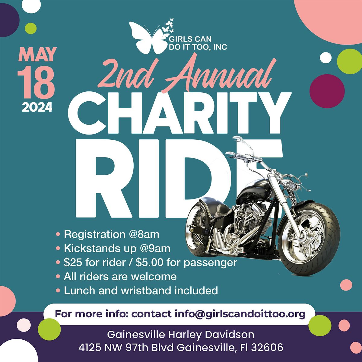 2nd Annual Girls Can Do IT Too Charity Ride