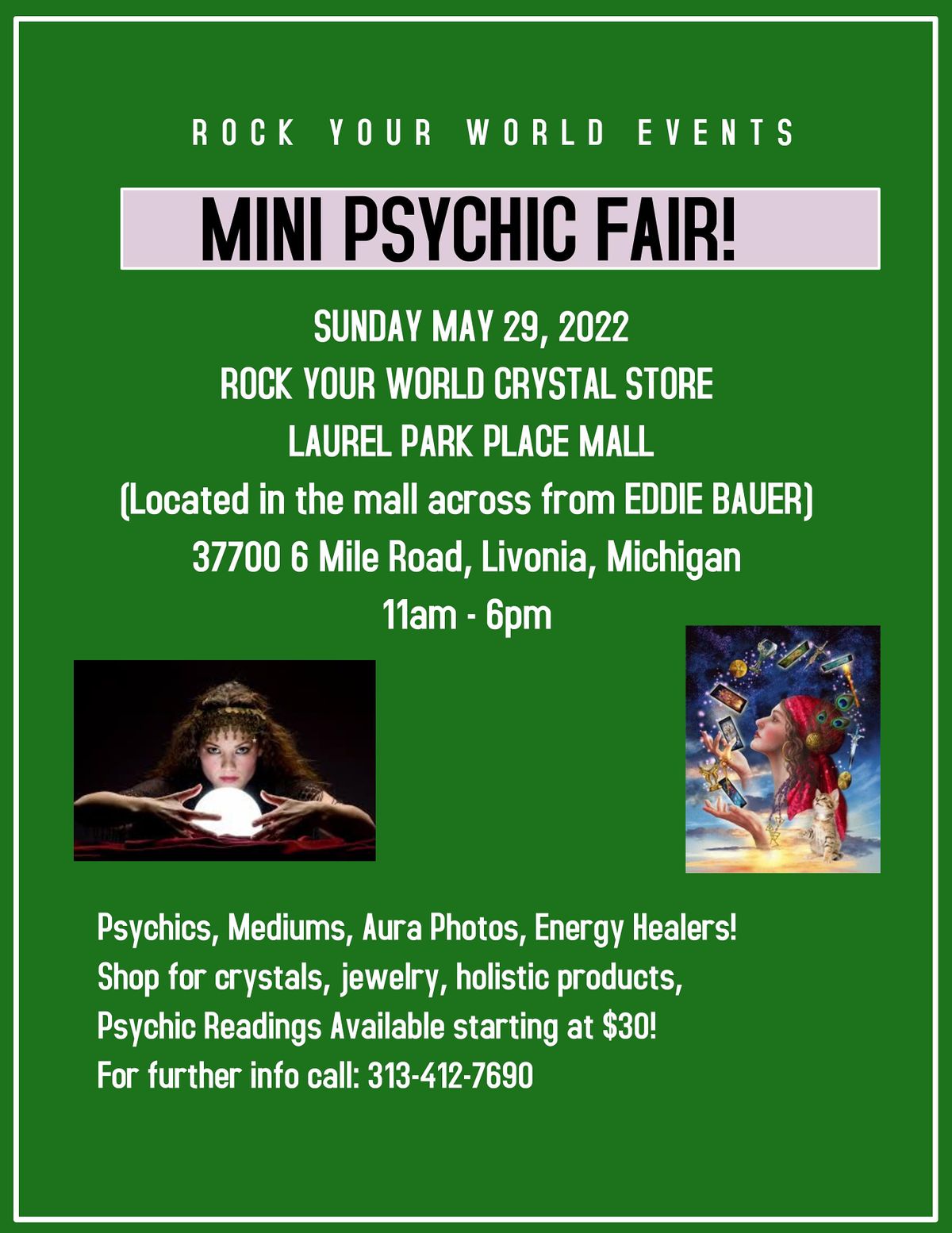 Mini Psychic Fair Laurel Park Place Mall Livonia, Rock Your World