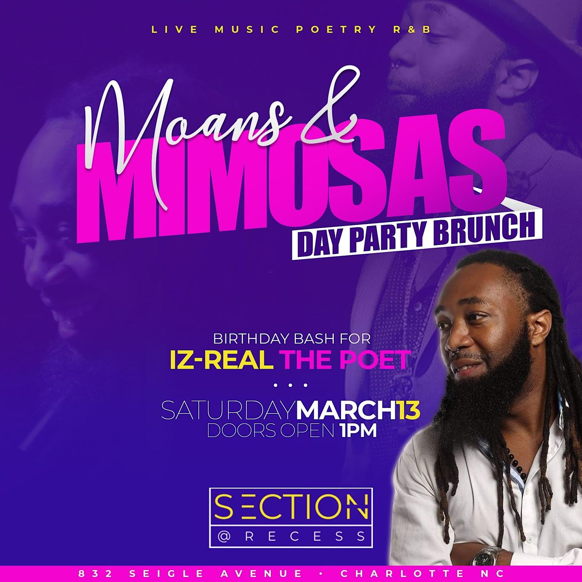 Moans & Mimosas Day Party Brunch \u201cBrunch Booze & Beats\u201d