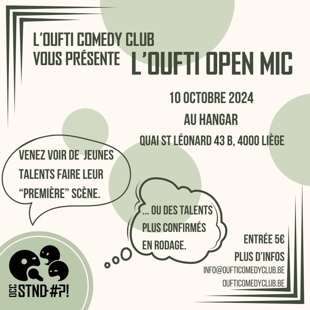 Oufti Comedy Club #3 - AU HANGAR - Open Mic