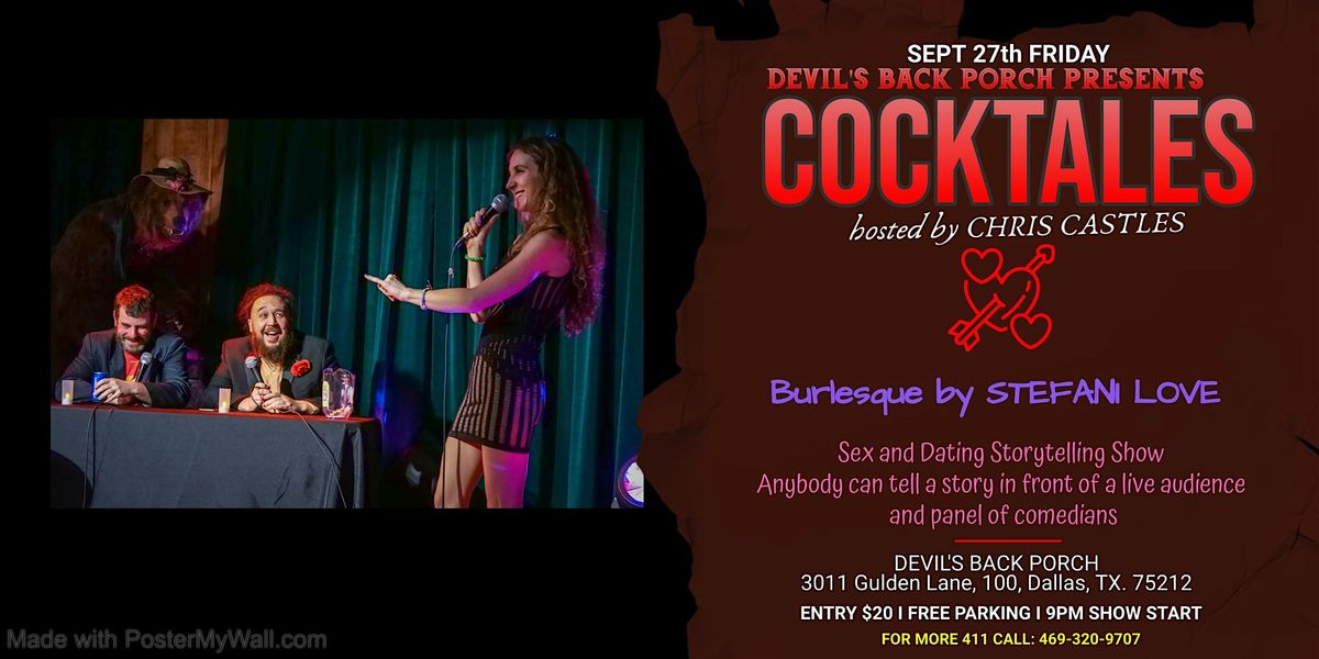 "COCKTALES" comedy sex and dating storytelling show with burlesque