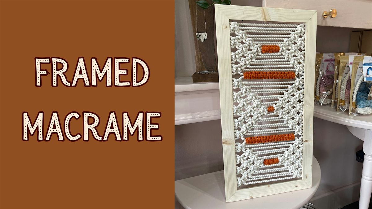 Macrame - Geometric framed knot work - fiber art