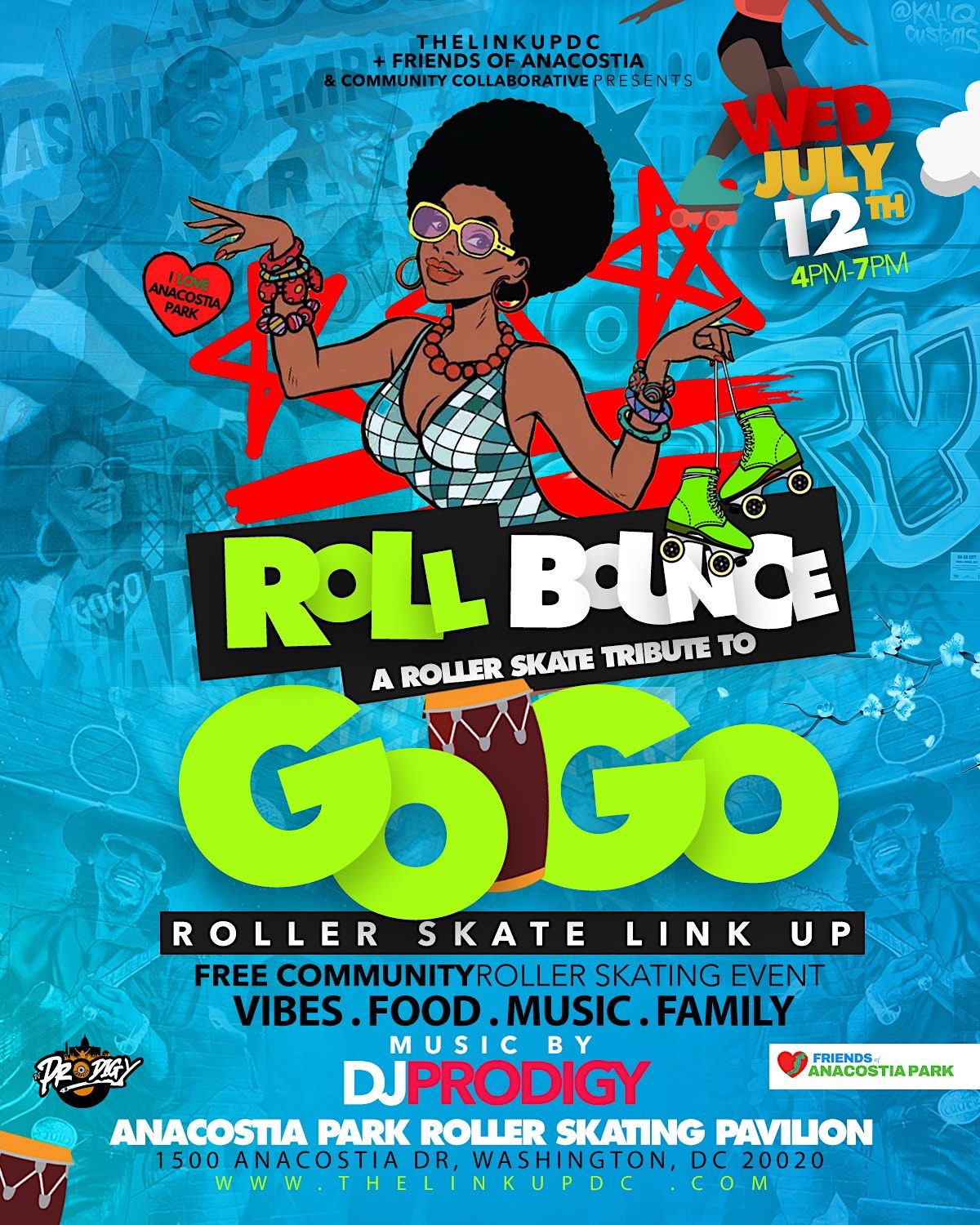 The LinkUpDC ROLL BOUNCE GoGo Roller Skate party!!!