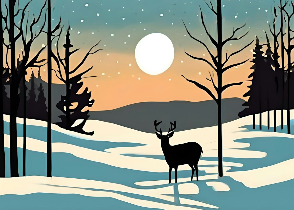 Crafts & Drafts Brewery Paint Parties - Deer in the Snow