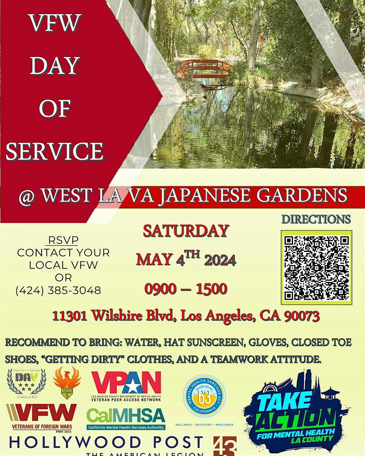 VFW Day of Service - West LA Veterans Japanese Healing Garden Restoration