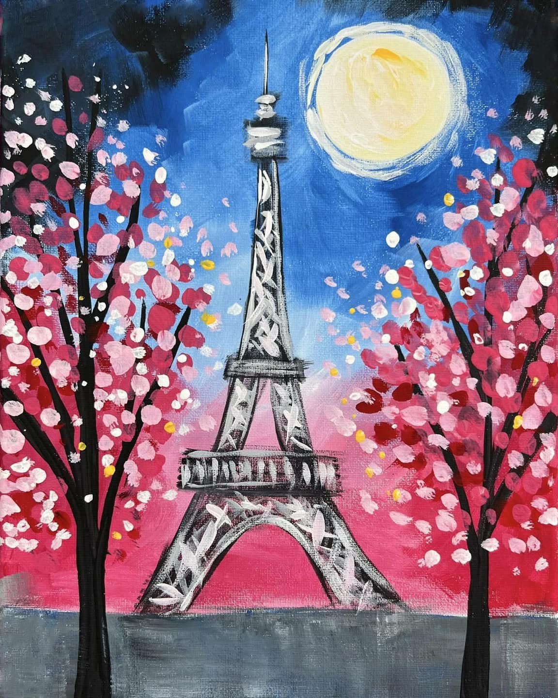 Sip and Paint Take me to Paris