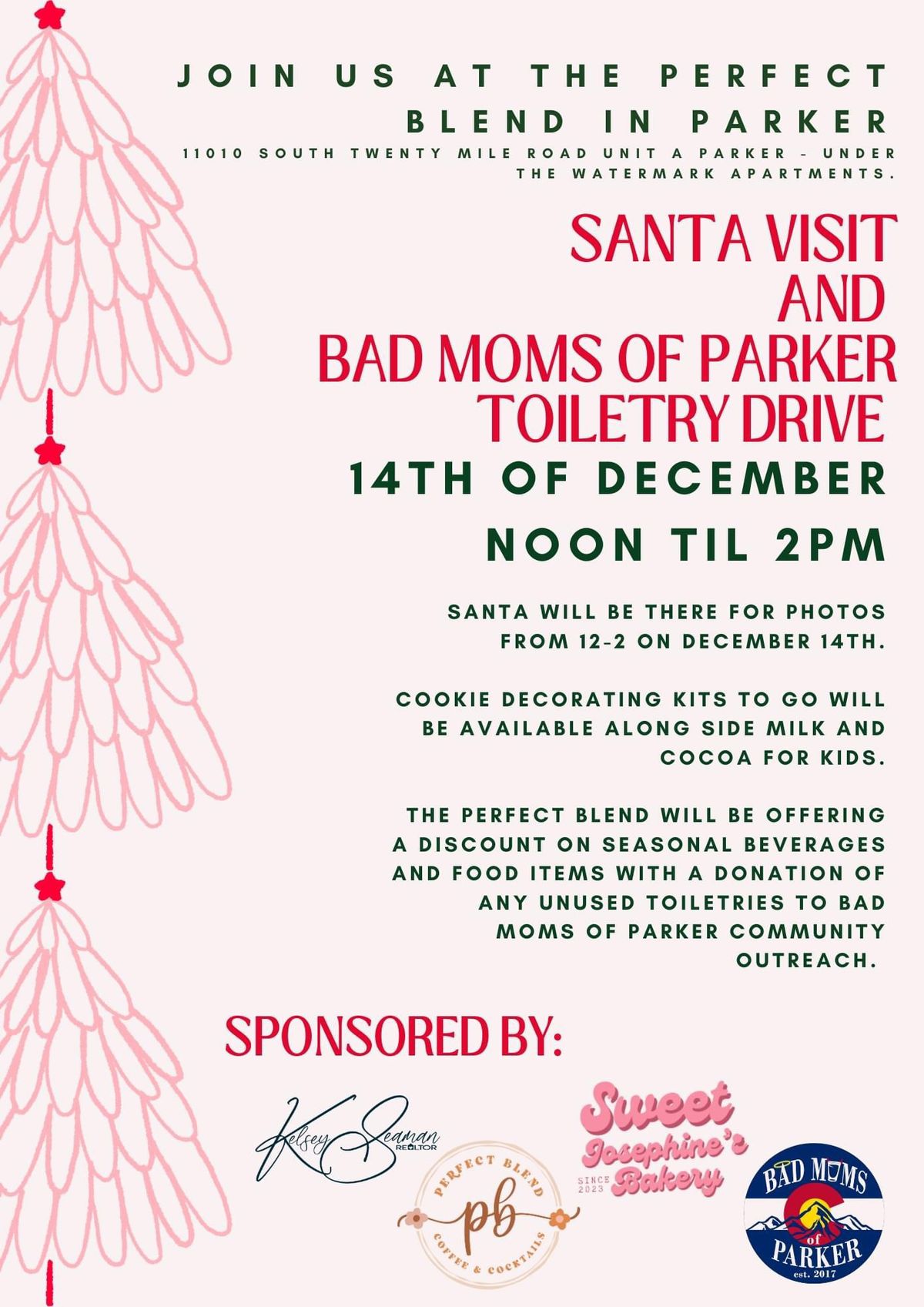 Santa Visit and Bad Moms of Parker Toiletry Drive 