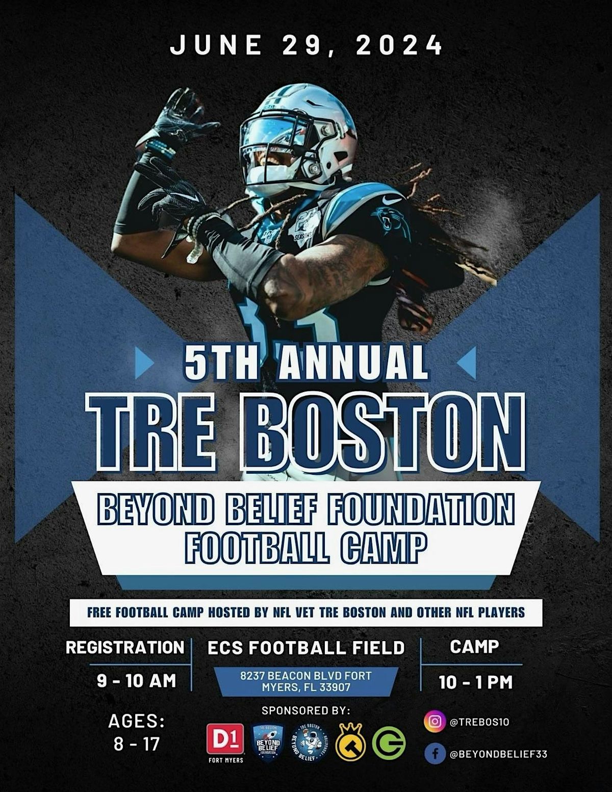 Tre Boston Beyond Belief Foundation - FREE  5th Annual Football Camp