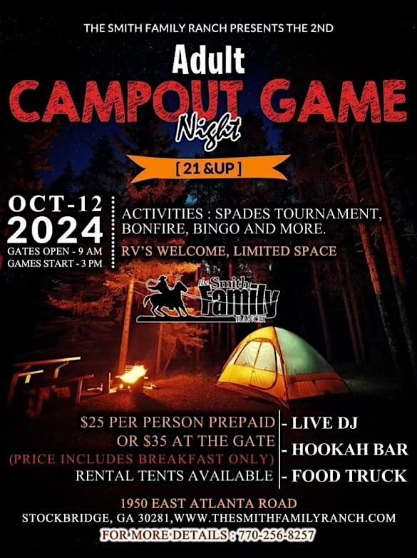 Annual Adult Campout Game Night