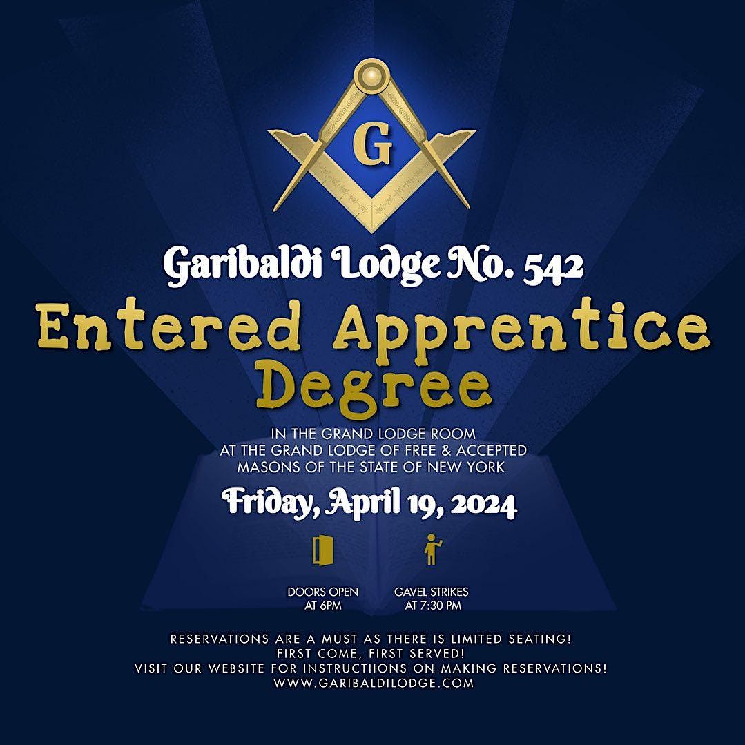 Garibaldi Lodge No. 542: Entered Apprentice Degree
