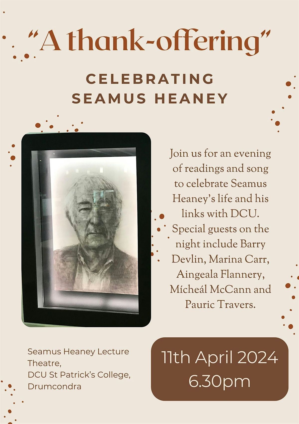 "A thank-offering": Celebrating Seamus Heaney