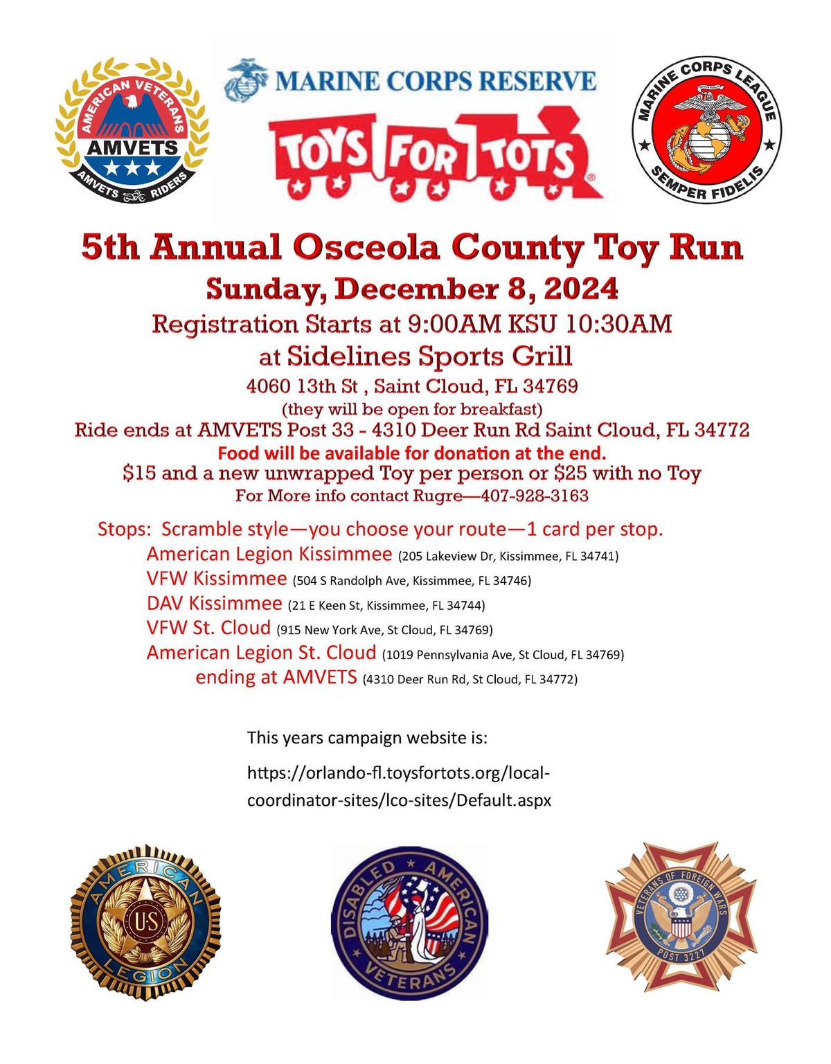 5th Annual Toys for Tots Poker Run