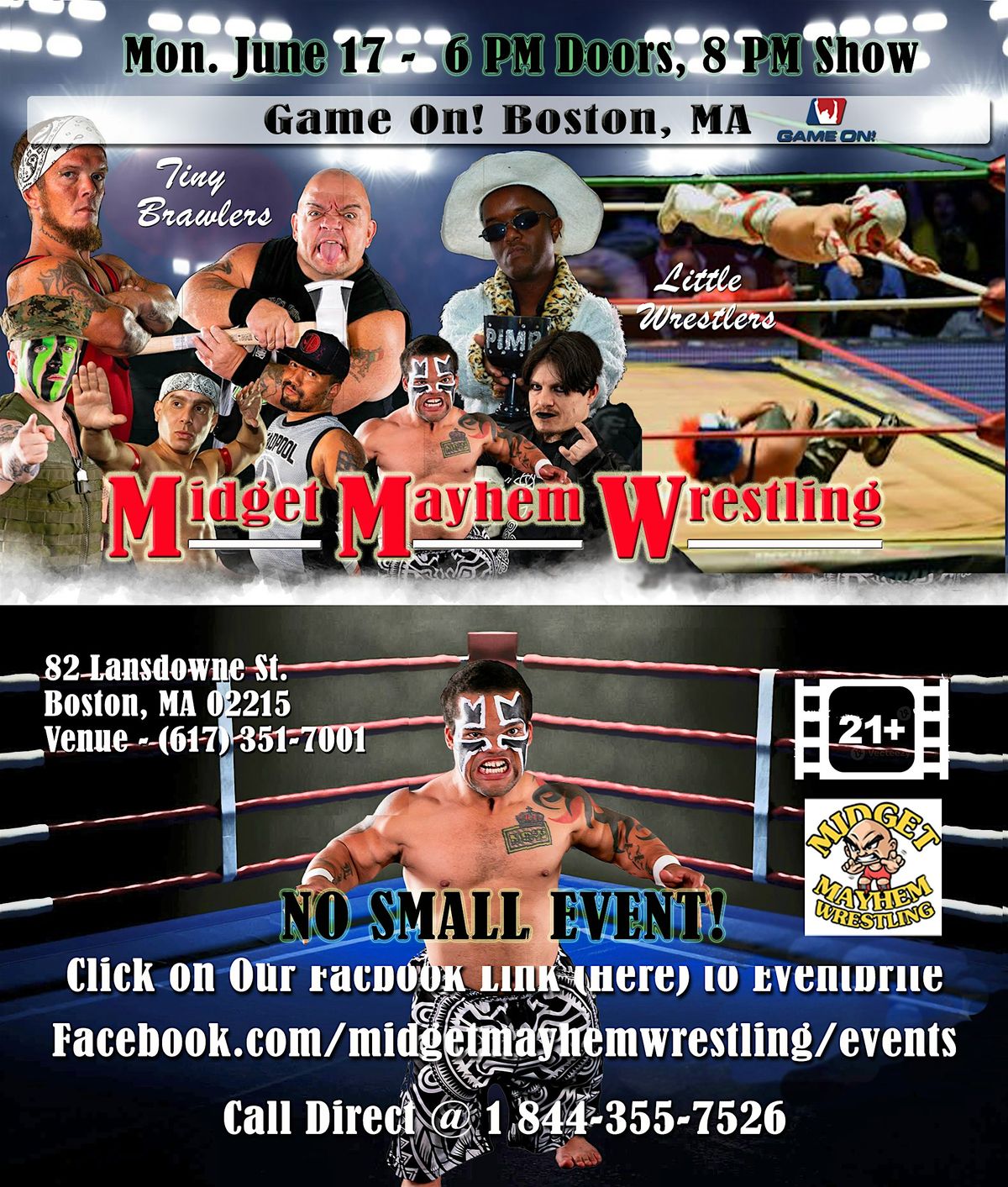 Midget Mayhem Wrestling Goes Wild - Fenway Boston 21+