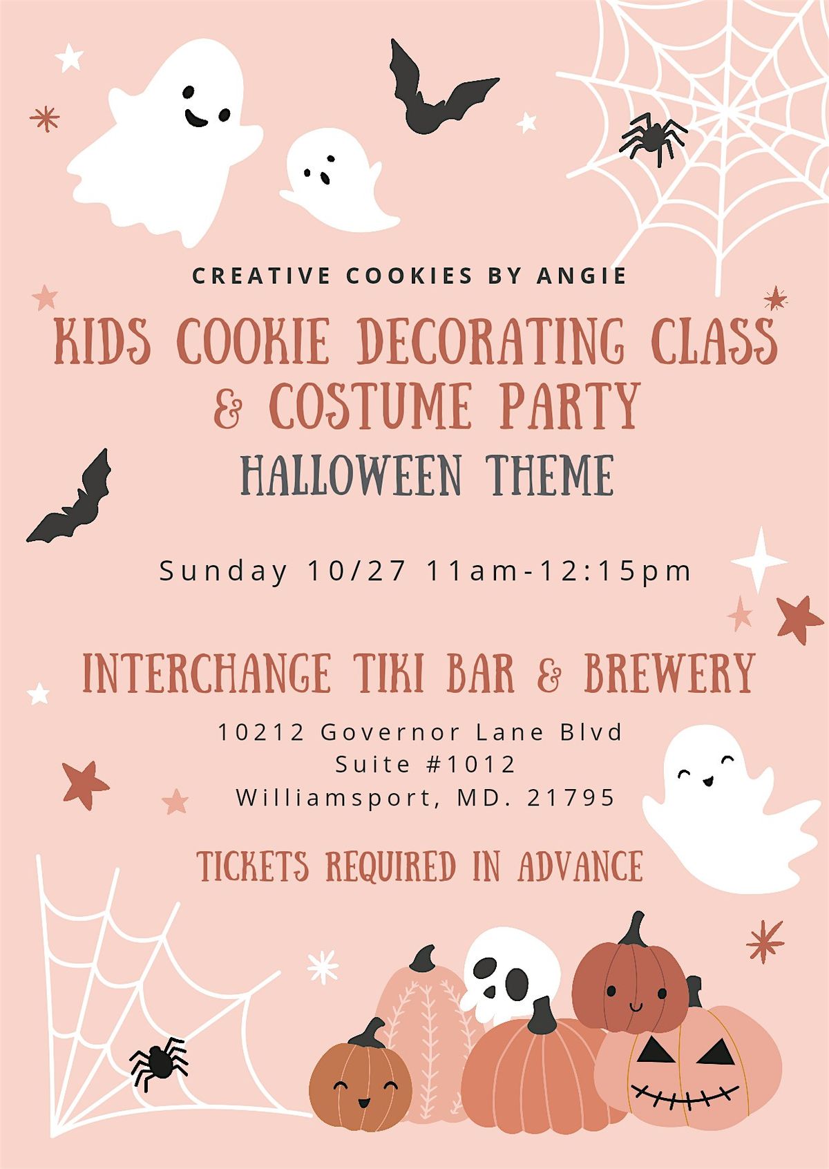 Kids Cookie Camp and Costume party- Halloween  theme