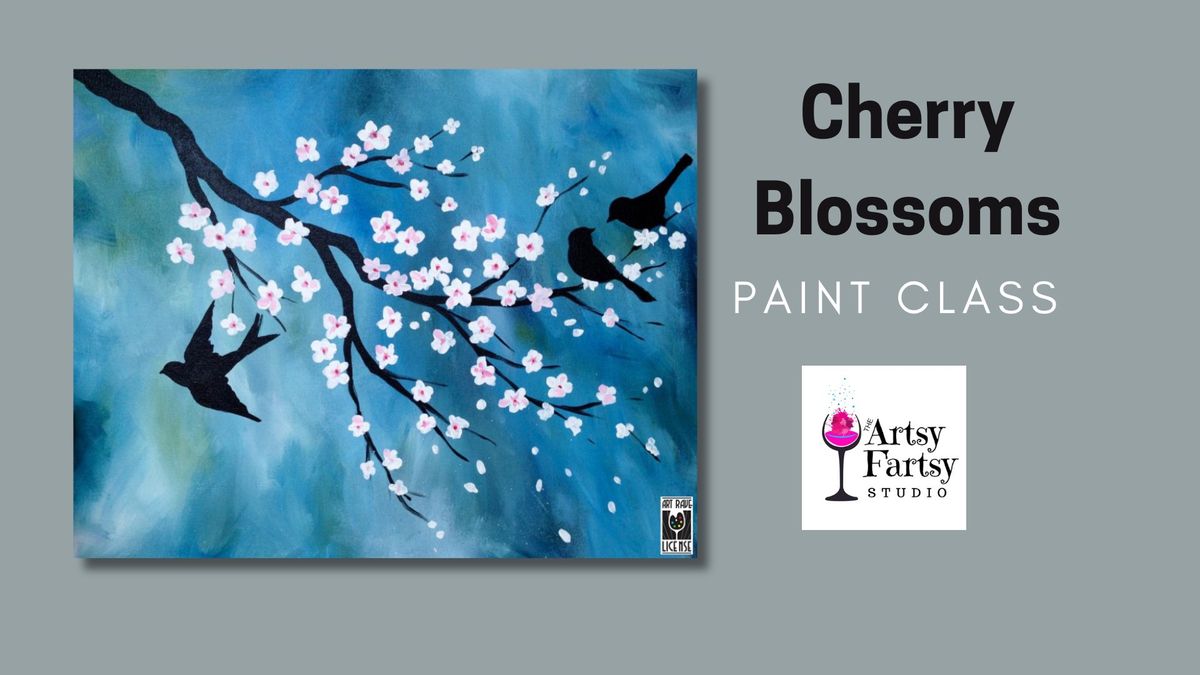 Cherry Blossoms $32 BYOB Paint & Sip Event at Artsy Fartsy