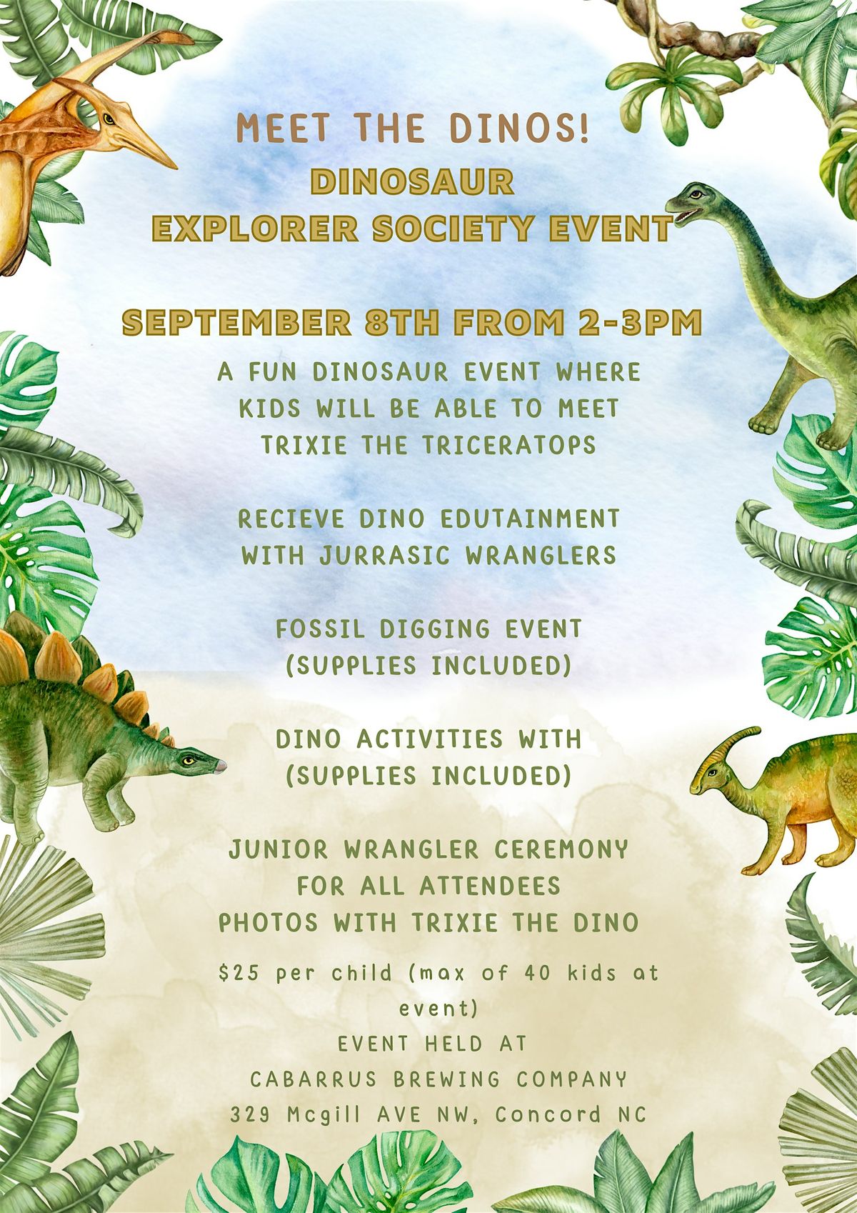 Meet the Dinos! : Dinosaur explorer society event