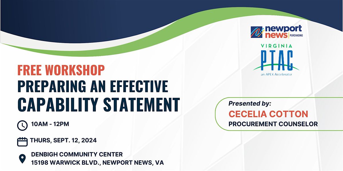 Preparing An Effective Capability Statement (Newport News)