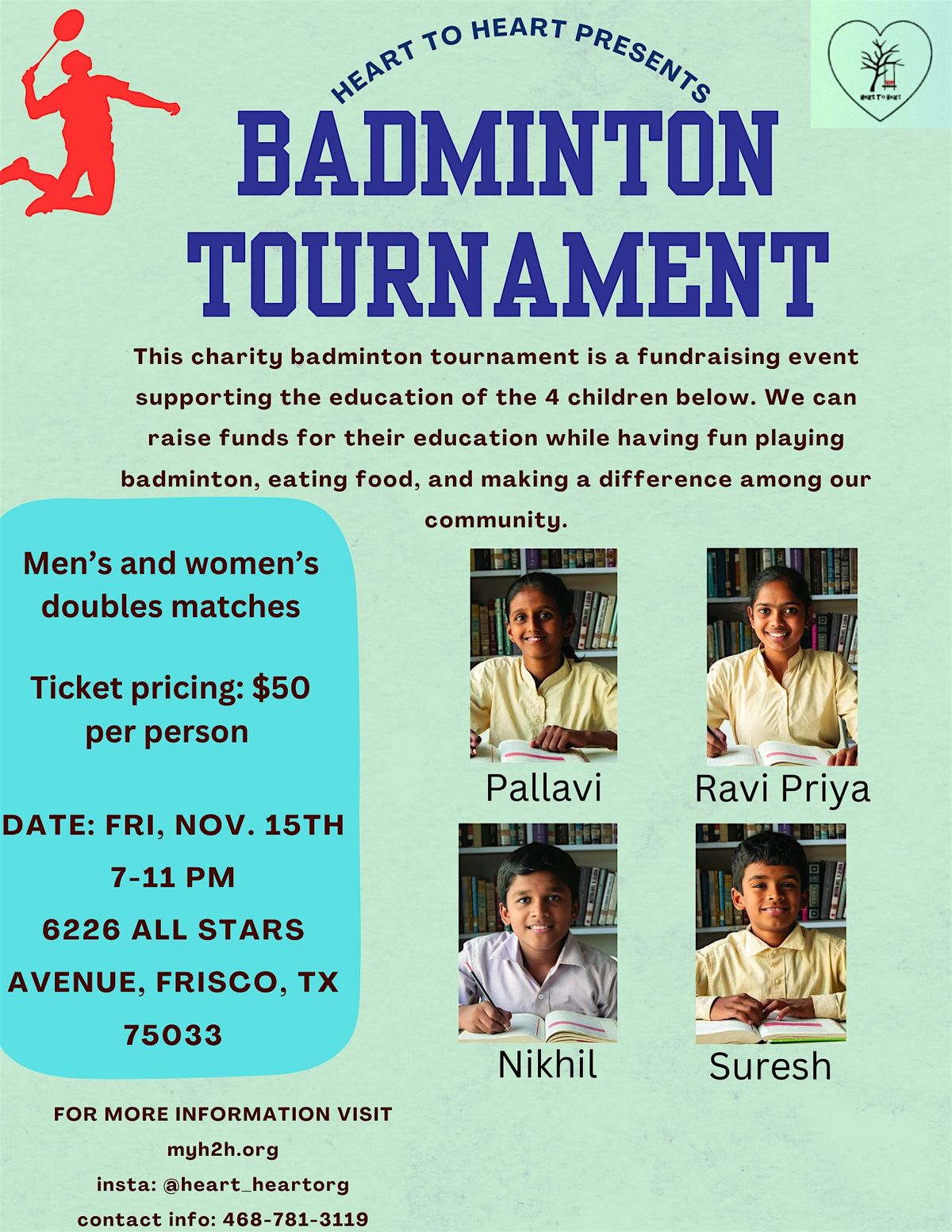 Heart to Heart Badminton Tournament