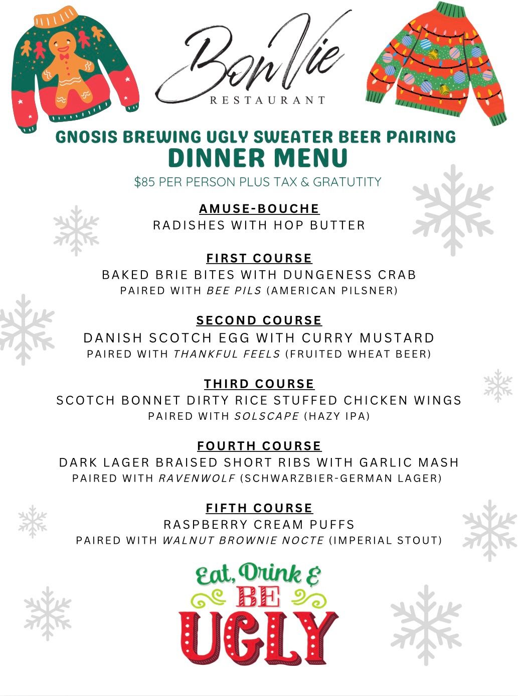 Ugly Sweater Beer Pairing Dinner