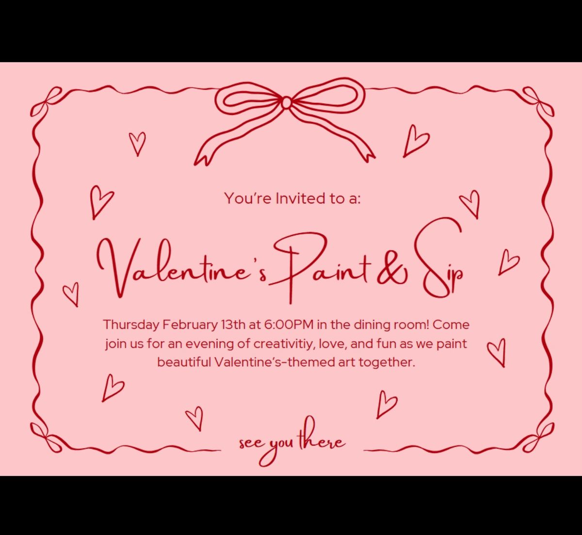 Valentines Paint & Sip Family Night