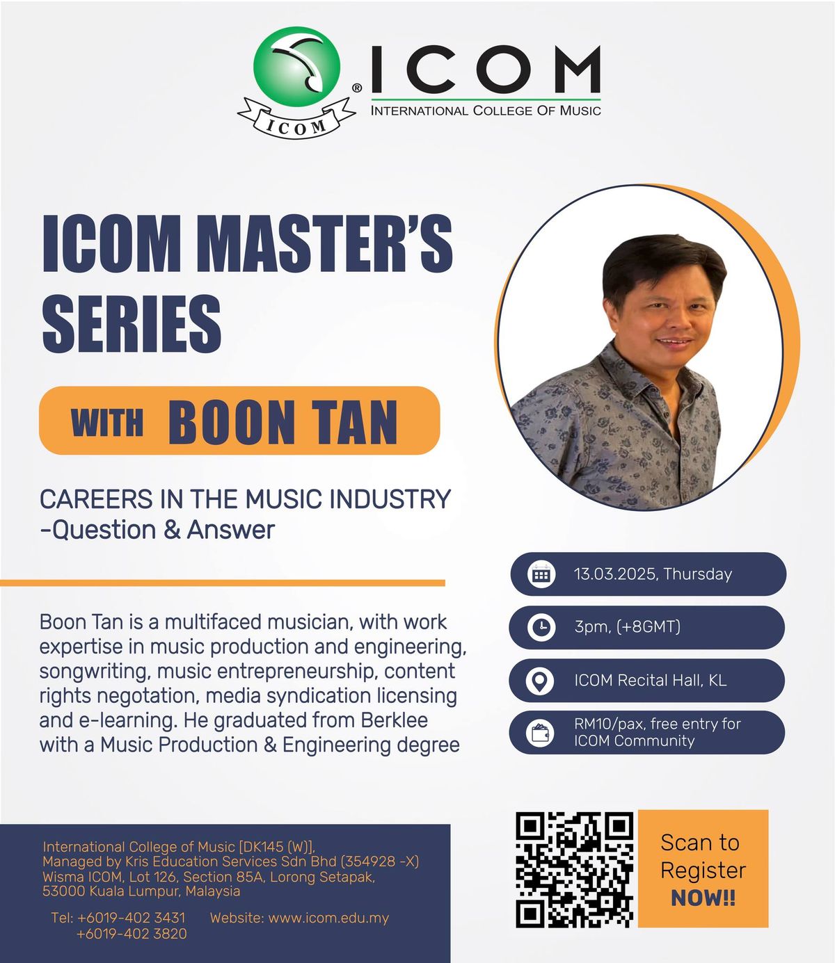 CAREERS IN THE MUSIC INDUSTRY - Question & Answer with Boon Tan