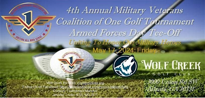 4th Annual Coalition of ONE Golf Tournament Armed Forces Day Tee-Off