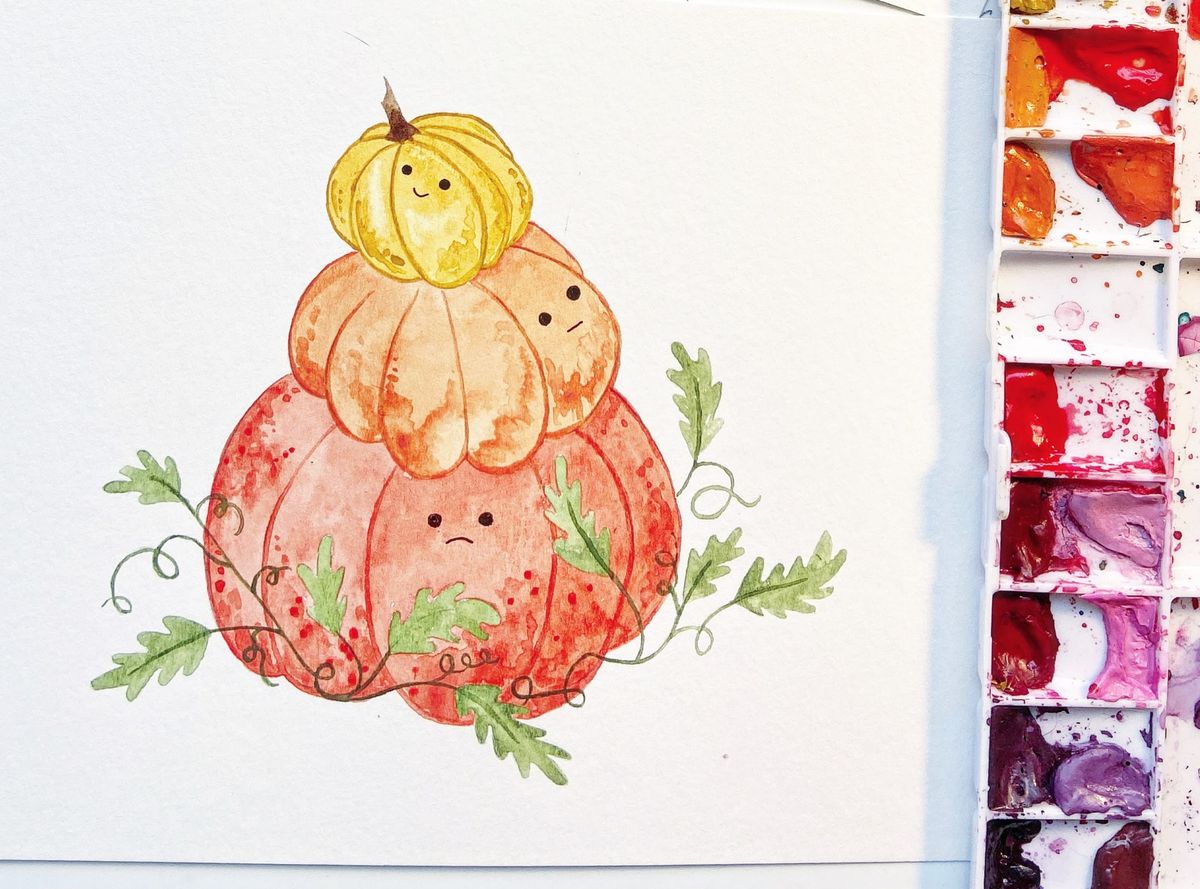 Pumpkin Patch - Watercolor Workshop with Owlfeathers Watercolor