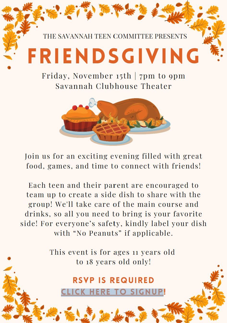 Teen Committee Presents: Teens Friendsgiving