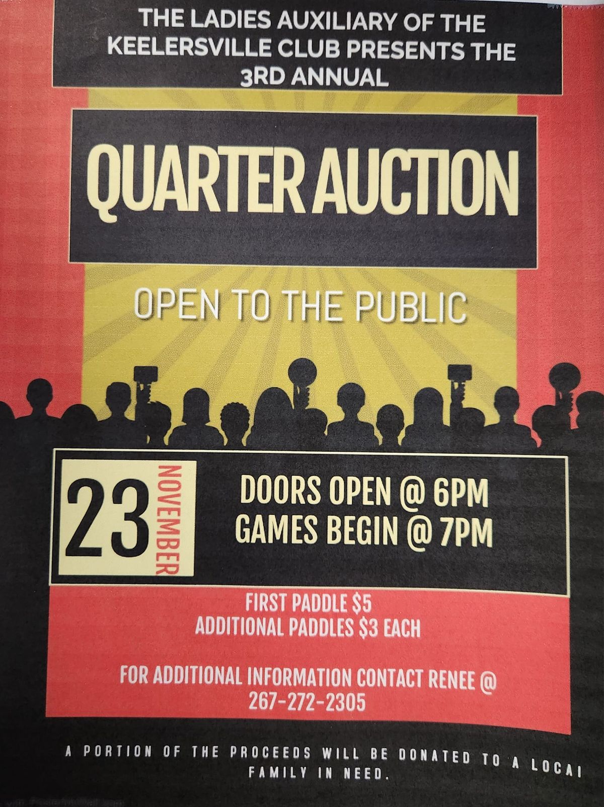 3rd Annual Ladies Auxillary Quarter Auction 