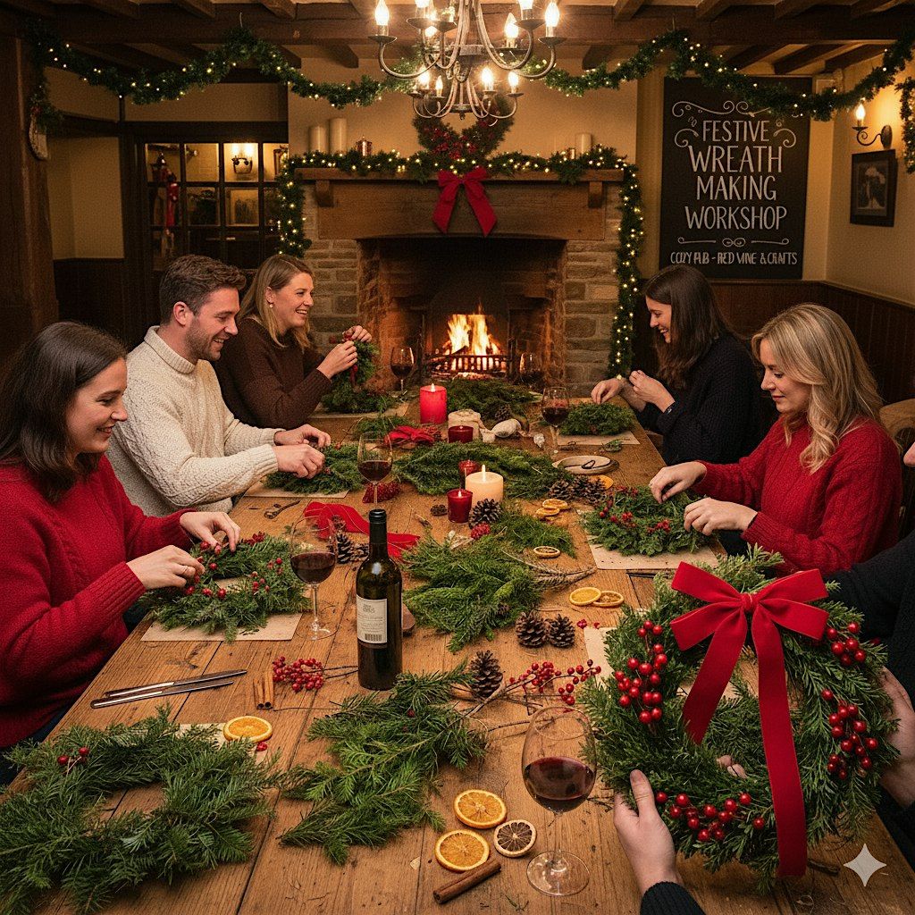 Christmas Wreath Making: Free Glass of Prosecco!