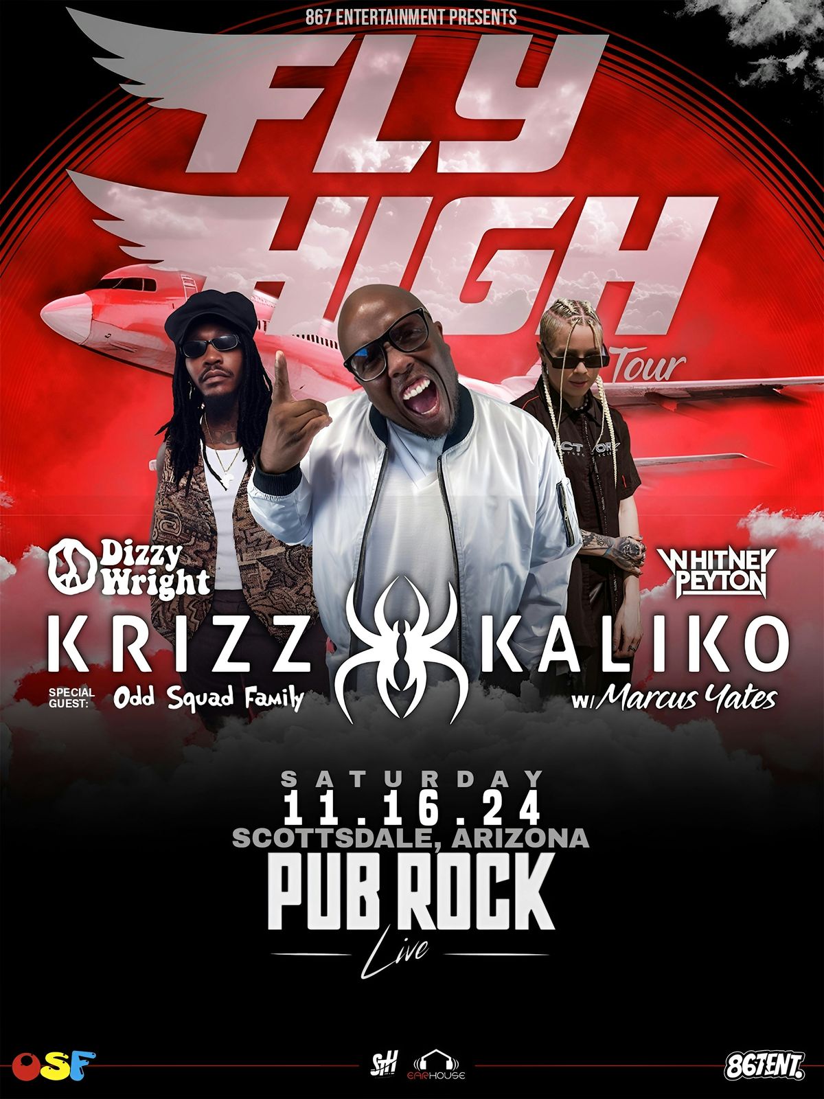 "Fly High Tour" Featuring  KRIZZ KALIKO, DIZZY WRIGHT  & WHITNEY PEYTON