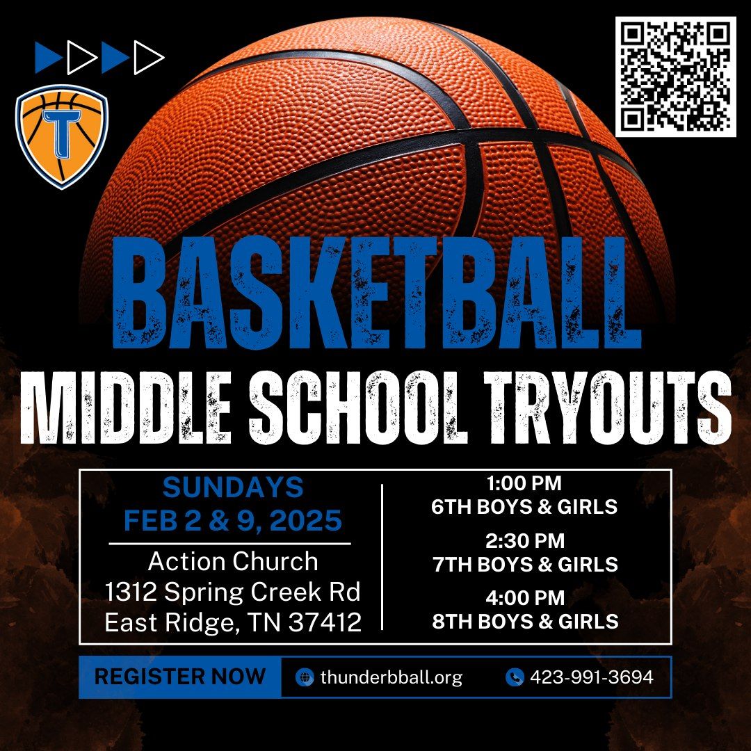 Thunder Basketball Middle School Tryouts