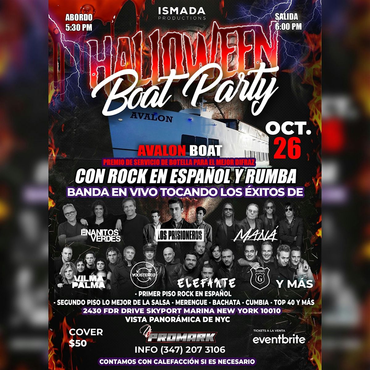 Halloween Boat Party con Rock en espa\u00f1ol y rumba