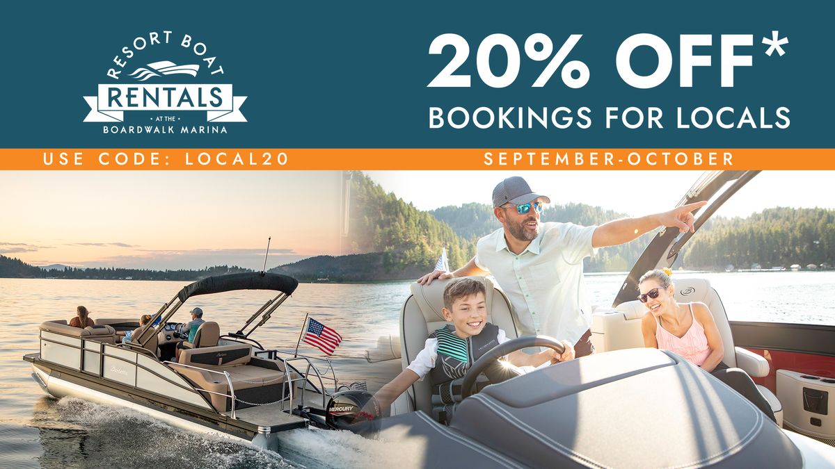 20% OFF Boat Rentals for Locals!