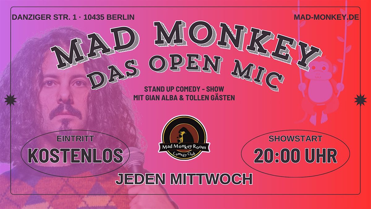 MAD MONKEY - DAS OPEN MIC | MITTWOCH 20:00 UHR im Mad Monkey Room