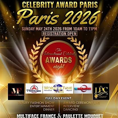 INTERNATIONAL CELEBRITY AWARD PARIS 2026