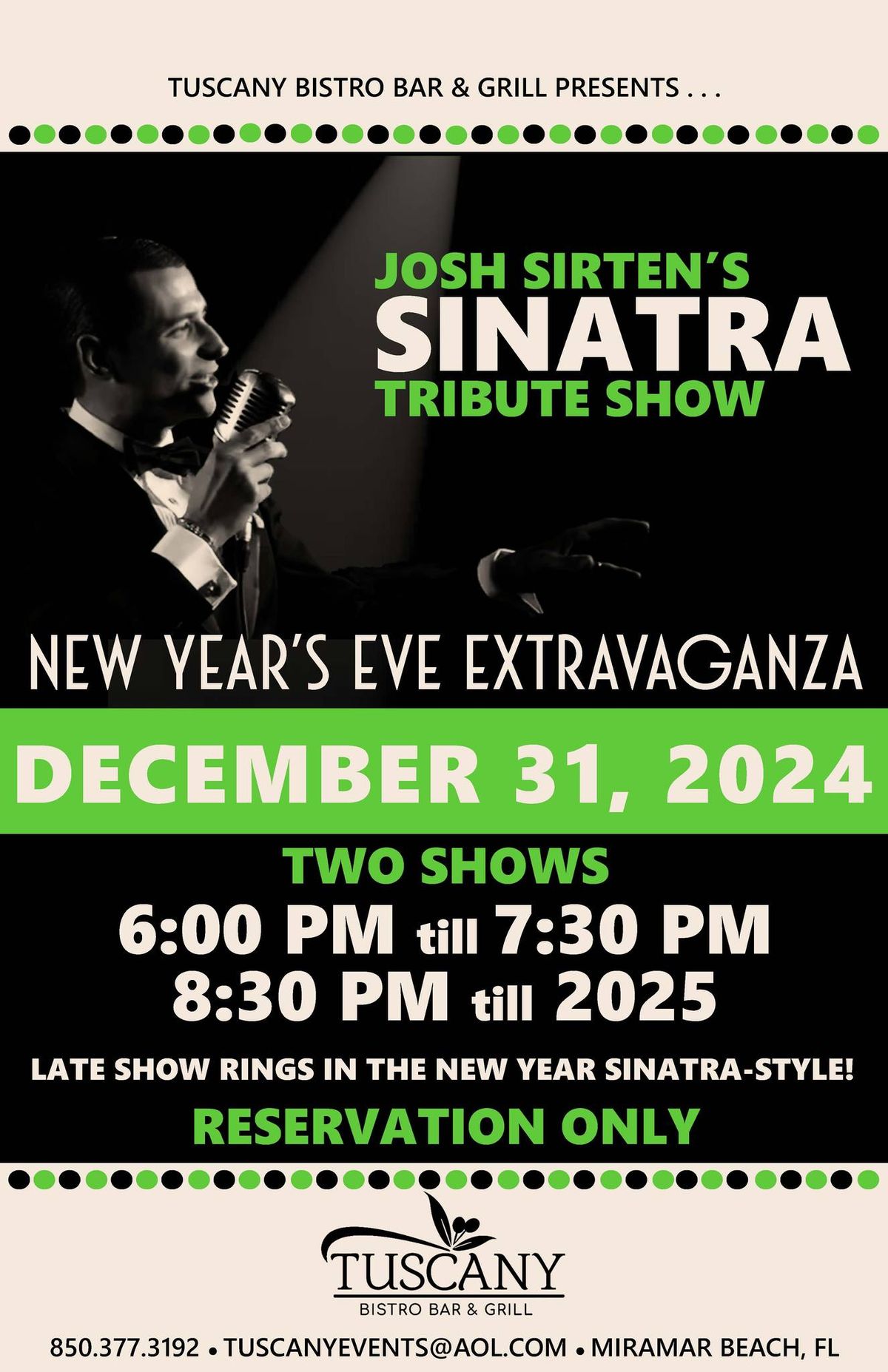 New Year's Eve Extravaganza at Tuscany Italian Bistro