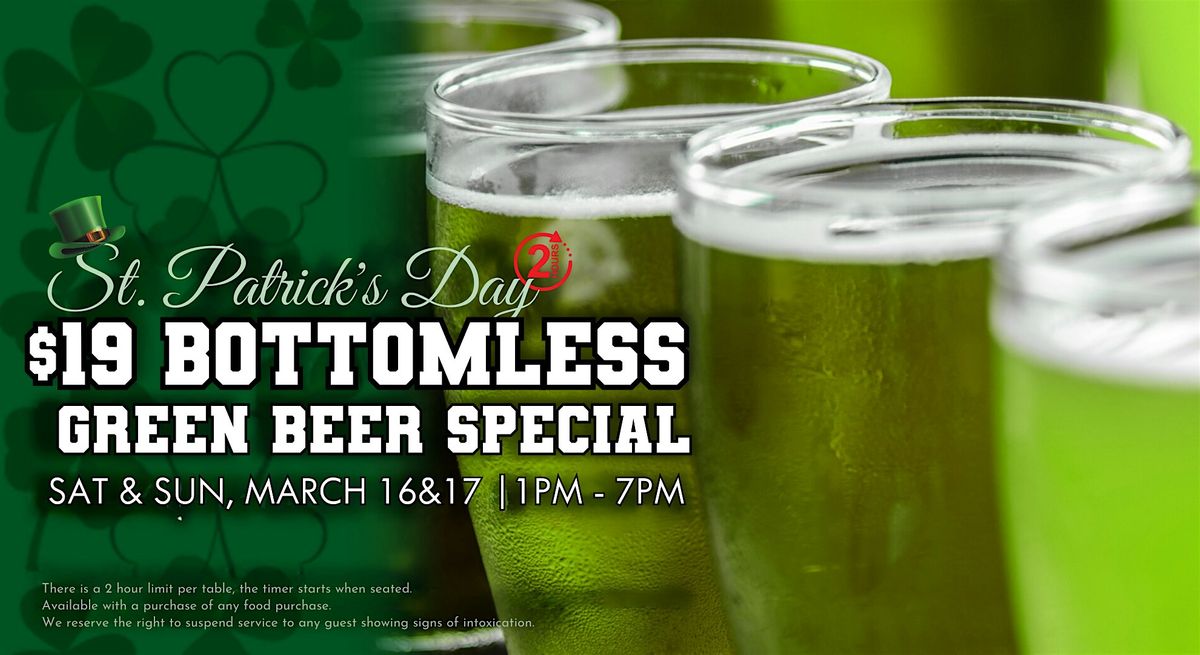 St Patrick's Day Celebration - Bottomless Green Beer | UoB - Vacaville