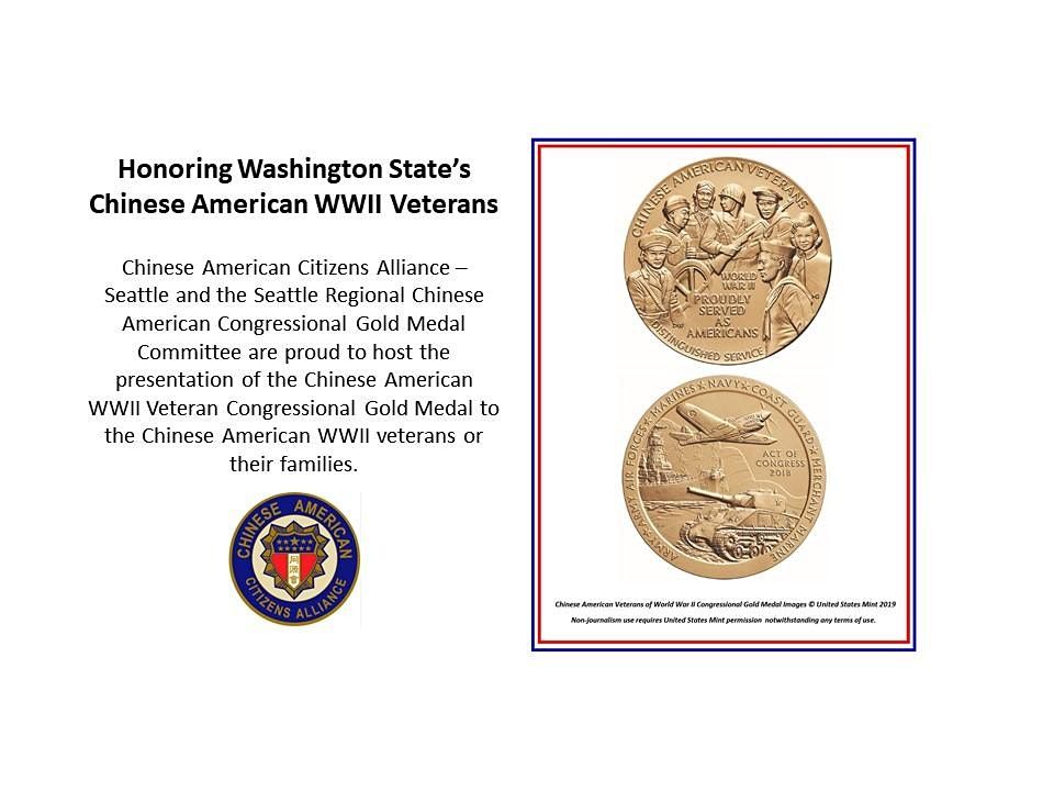 WA State Chinese American WWII Veterans Congressional Gold Medal Ceremony
